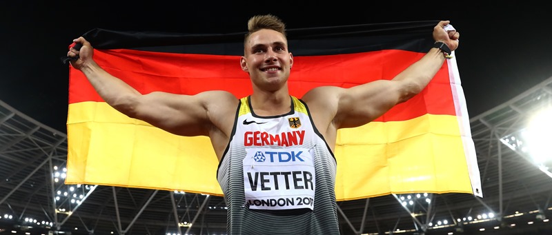 El alemán Johannes Vetter es el número uno de la jabalina mundial con 89.89 metros