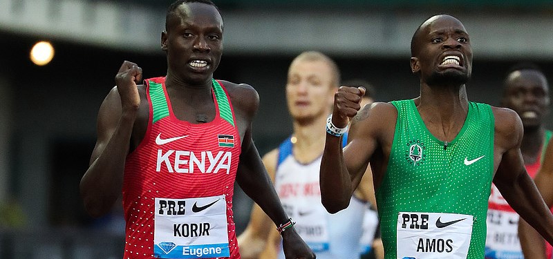 Keniata Korir gana los 800m al inicio de competencias en la Liga de Diamante en Eugene