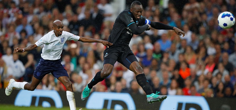 Usain Bolt y Mo Farah protagonistas del fútbol benéfico para Unicef