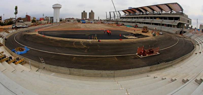Estadio Atlético inicia proceso asfaltado que permitirá colocar la pista de competencia