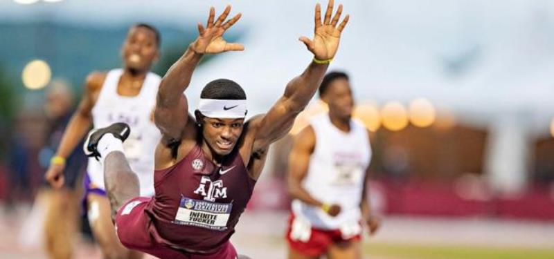 Triunfo insólito de Infinite Tucker al ganar los 400 con vallas en campeonato universitario
