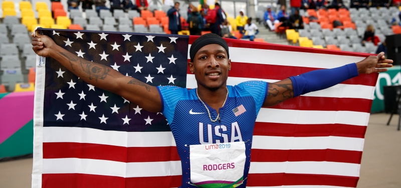 Mike Rodgers gana los 100 m de los Juegos Panamericano Lima 2019