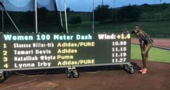 Shaunae Miller-Uibo de Bahamas logra la mejor marca mundial del año en 100m (10.98)