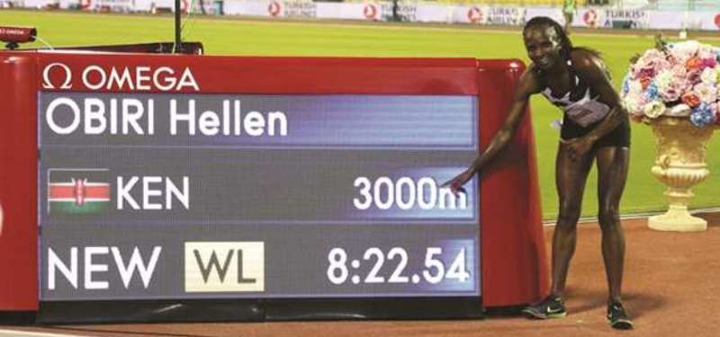 Obiri estableció la mejor marca mundial de los 3,000m (8:22.54)