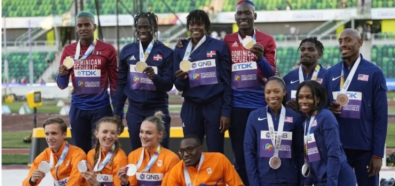 República Dominicana gana oro del mundial en relevos 4×400 mixtos en Oregón