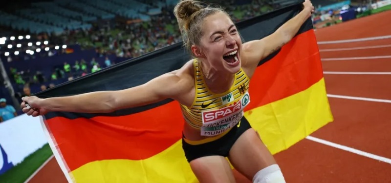 Alemana Lückenkemper es la más rápida de Europa, un oro que le costo 8 puntos de sutura