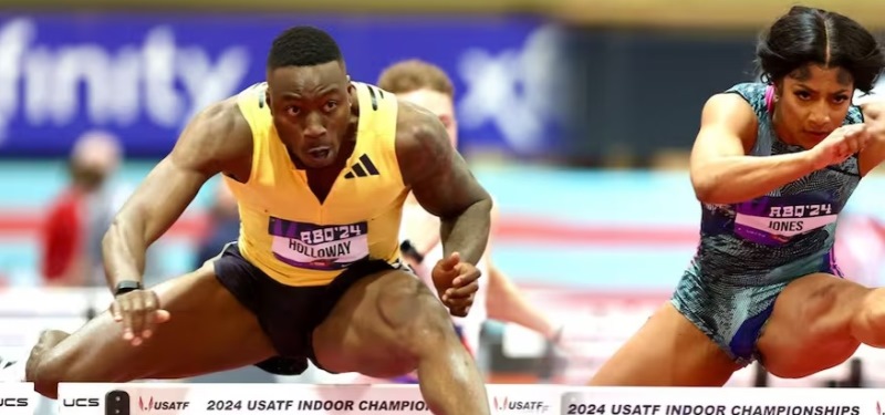 Grant Holloway bate su propio récord mundial en los 60 con vallas bajo techo