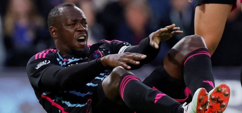 Usain Bolt sufre grave lesión en un partido a beneficio de la UNICEF