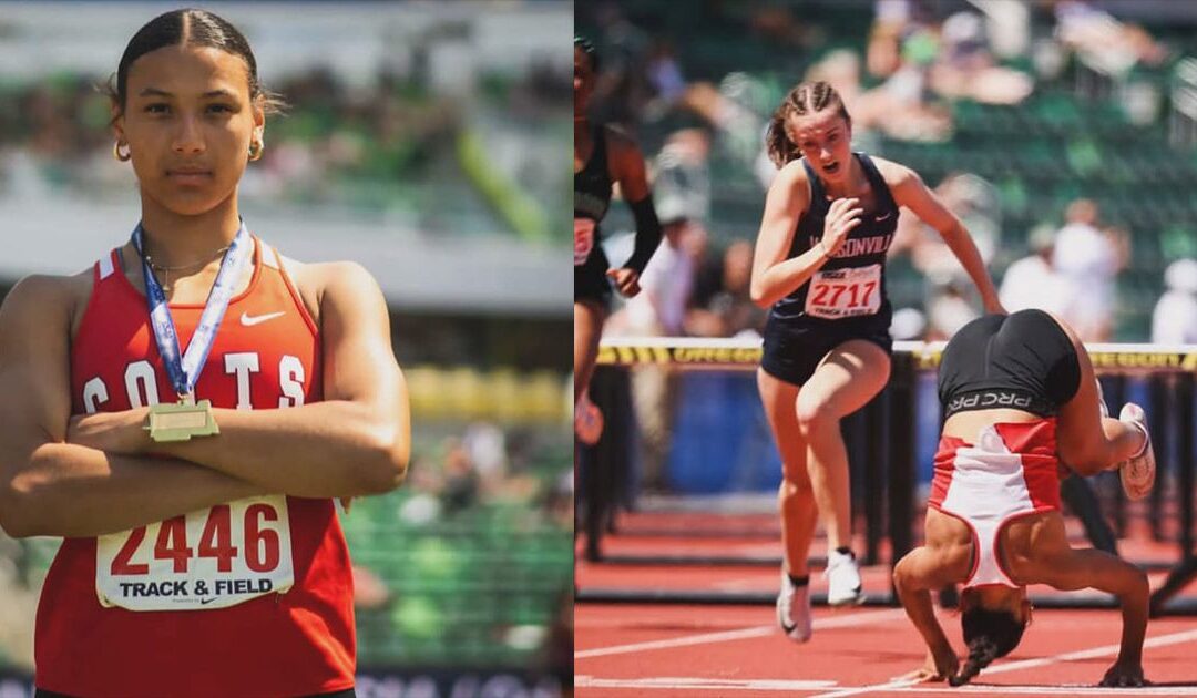 Brookly Anderson Tropezó antes de llegar a la meta, rodó y ganó los 100m con vallas