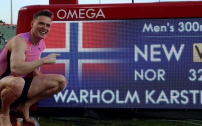 Karsten Warholm bate el récord del mundo de los 300 metros con vallas