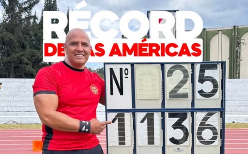 Carlos Felipa rompe el récord de las Américas de Lanzamiento de Bala (10.97m.)