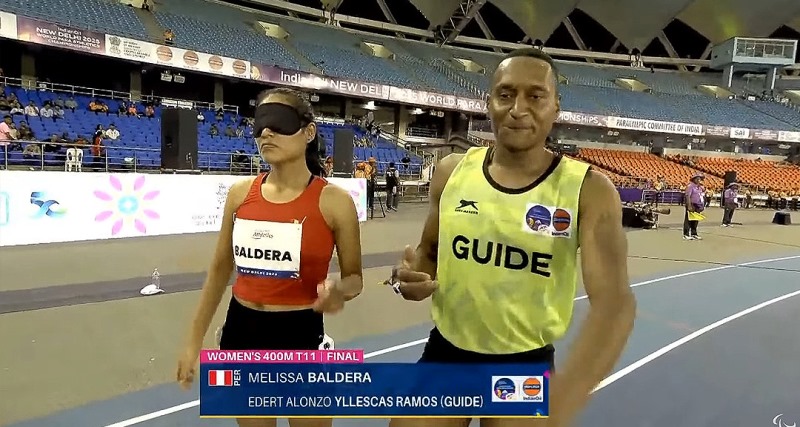 Melissa Baldera y su guía, Edert Yllescas, ganan bronce en los 400 T11 en la India