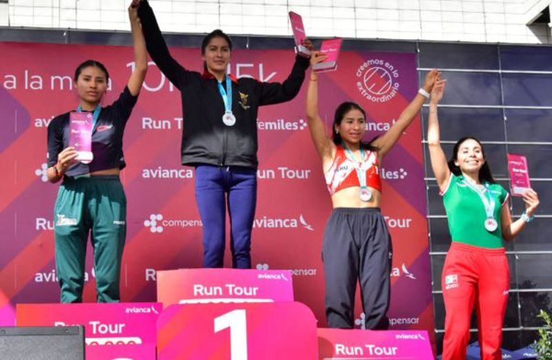 Atleta peruana Meliza Casaico termina en el tercer lugar del Run Tour Avianca